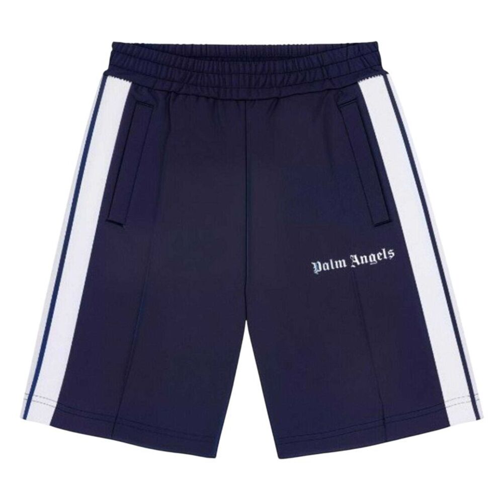 Palm Angels Childrens/Kids Woven Classic Logo Track Shorts / Navy Blue/White